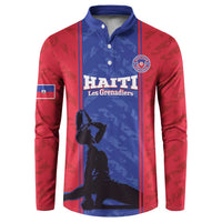 Custom Haiti Football Button Sweatshirt Go Les Grenadiers - Wonder Print Shop
