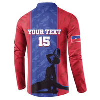 Custom Haiti Football Button Sweatshirt Go Les Grenadiers - Wonder Print Shop