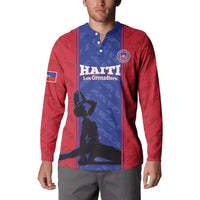 Custom Haiti Football Button Sweatshirt Go Les Grenadiers - Wonder Print Shop