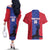 Custom Haiti Football Couples Matching Off The Shoulder Long Sleeve Dress and Hawaiian Shirt Go Les Grenadiers - Wonder Print Shop