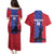 Custom Haiti Football Couples Matching Puletasi and Hawaiian Shirt Go Les Grenadiers - Wonder Print Shop