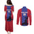 Custom Haiti Football Couples Matching Puletasi and Long Sleeve Button Shirt Go Les Grenadiers - Wonder Print Shop