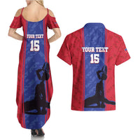 Custom Haiti Football Couples Matching Summer Maxi Dress and Hawaiian Shirt Go Les Grenadiers - Wonder Print Shop