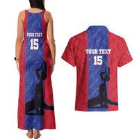 Custom Haiti Football Couples Matching Tank Maxi Dress and Hawaiian Shirt Go Les Grenadiers - Wonder Print Shop