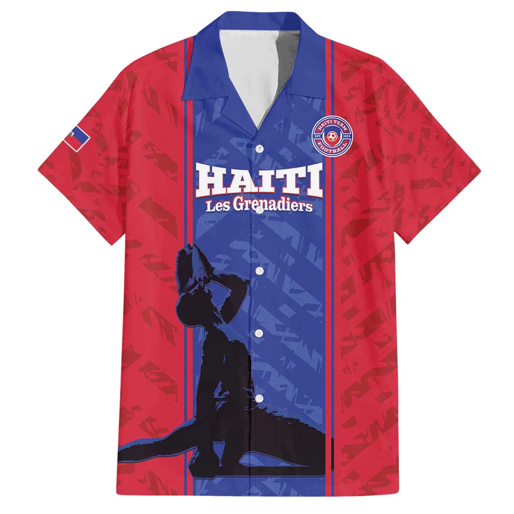 Custom Haiti Football Family Matching Long Sleeve Bodycon Dress and Hawaiian Shirt Go Les Grenadiers - Wonder Print Shop