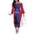 Custom Haiti Football Family Matching Off The Shoulder Long Sleeve Dress and Hawaiian Shirt Go Les Grenadiers - Wonder Print Shop