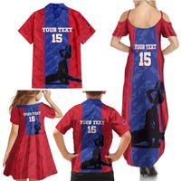 Custom Haiti Football Family Matching Summer Maxi Dress and Hawaiian Shirt Go Les Grenadiers - Wonder Print Shop