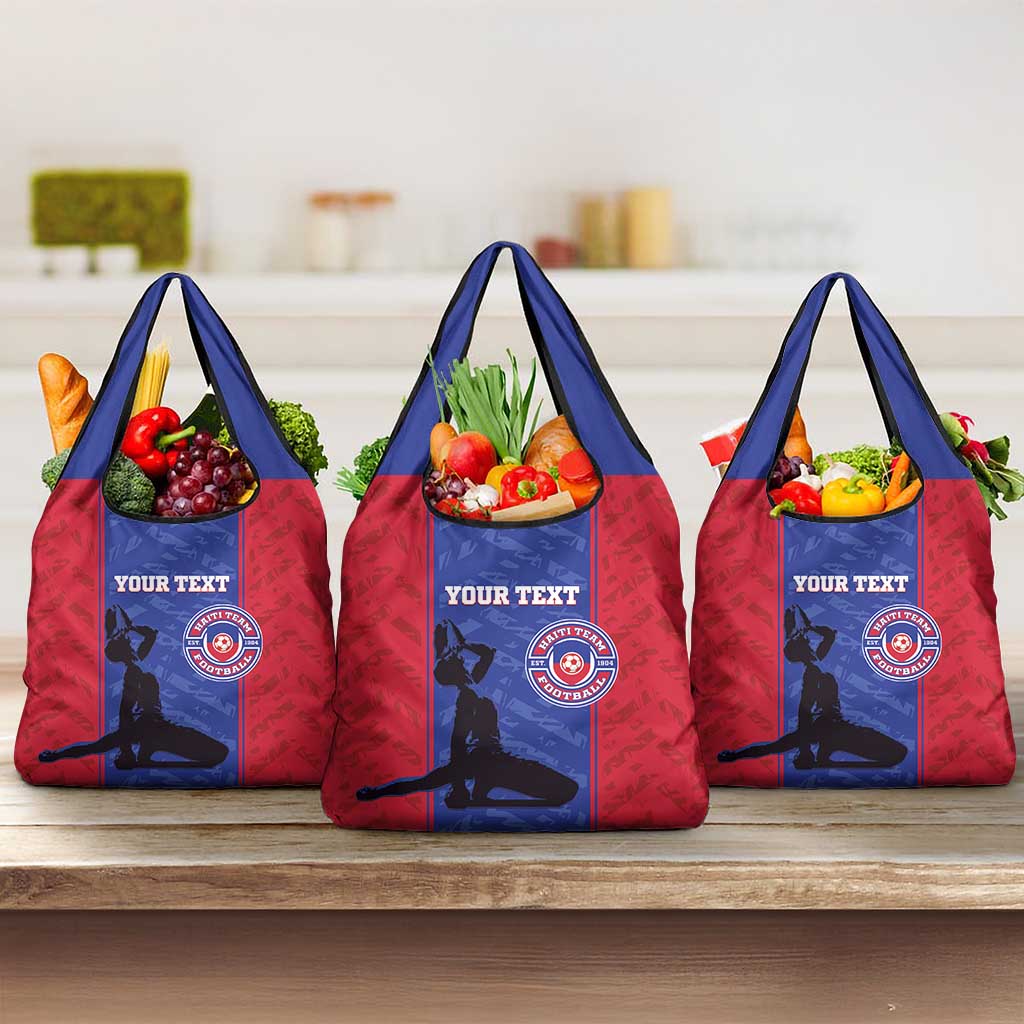 Custom Haiti Football Grocery Bag Go Les Grenadiers