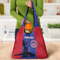 Custom Haiti Football Grocery Bag Go Les Grenadiers