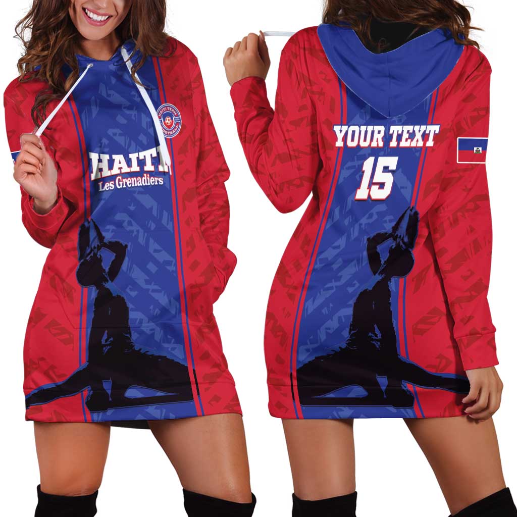 Custom Haiti Football Hoodie Dress Go Les Grenadiers - Wonder Print Shop