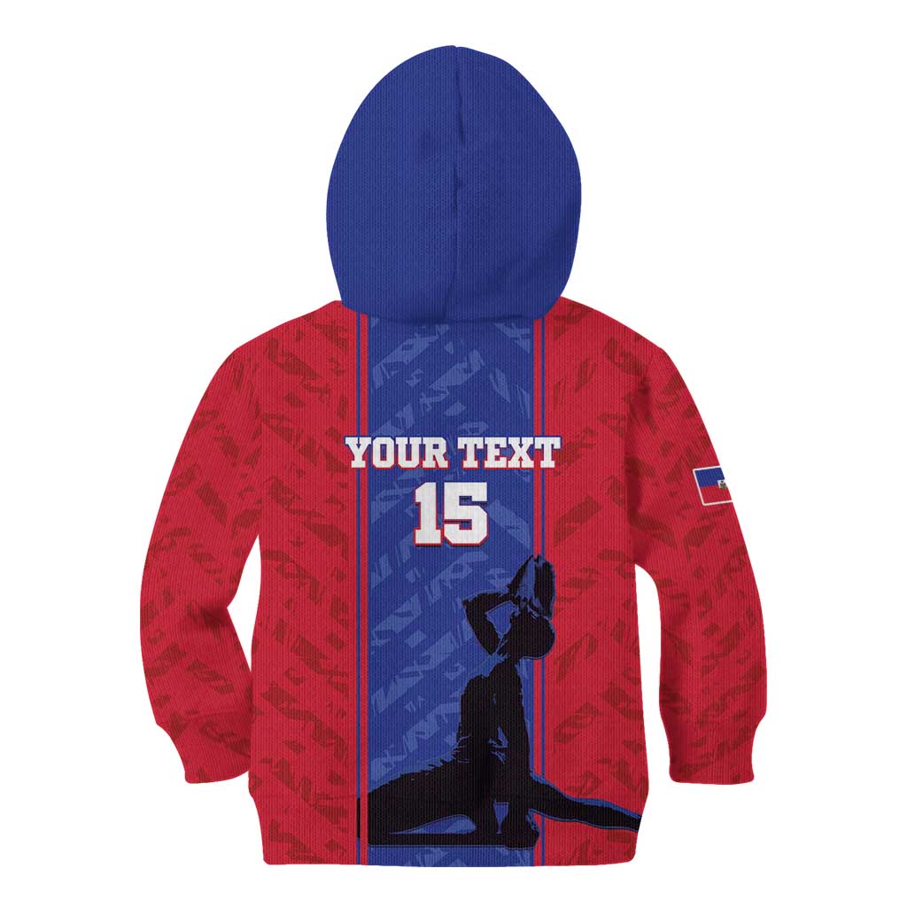 Custom Haiti Football Kid Hoodie Go Les Grenadiers - Wonder Print Shop
