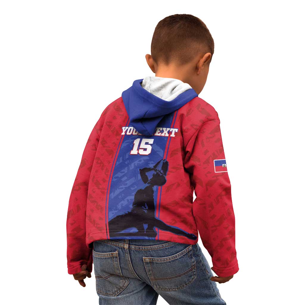 Custom Haiti Football Kid Hoodie Go Les Grenadiers - Wonder Print Shop