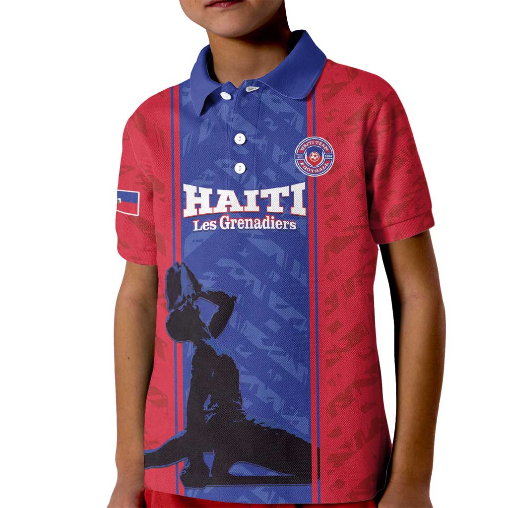 Custom Haiti Football Kid Polo Shirt Go Les Grenadiers - Wonder Print Shop