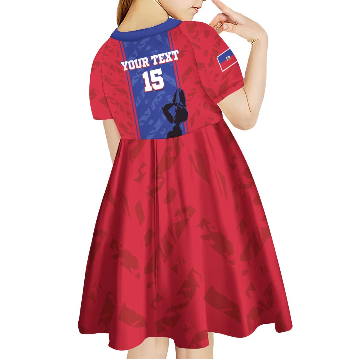 Custom Haiti Football Kid Short Sleeve Dress Go Les Grenadiers - Wonder Print Shop