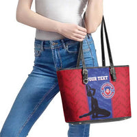 Custom Haiti Football Leather Tote Bag Go Les Grenadiers - Wonder Print Shop