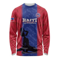 Custom Haiti Football Long Sleeve Shirt Go Les Grenadiers - Wonder Print Shop