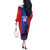 Custom Haiti Football Off The Shoulder Long Sleeve Dress Go Les Grenadiers - Wonder Print Shop