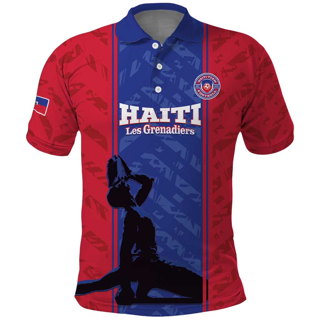 Custom Haiti Football Polo Shirt Go Les Grenadiers - Wonder Print Shop