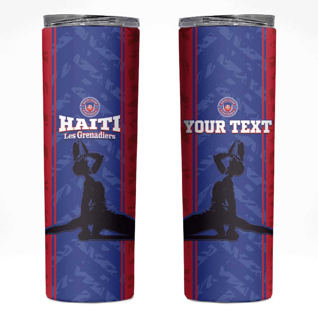 Custom Haiti Football Skinny Tumbler Go Les Grenadiers - Wonder Print Shop