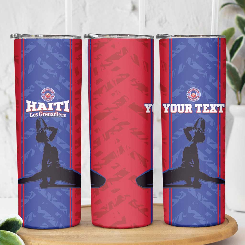 Custom Haiti Football Skinny Tumbler Go Les Grenadiers - Wonder Print Shop