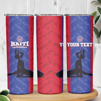 Custom Haiti Football Skinny Tumbler Go Les Grenadiers - Wonder Print Shop