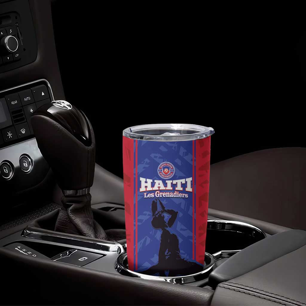 Custom Haiti Football Tumbler Cup Go Les Grenadiers - Wonder Print Shop