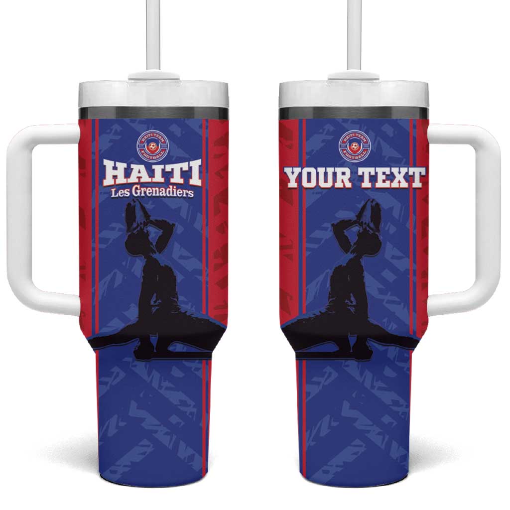 Custom Haiti Football Tumbler With Handle Go Les Grenadiers - Wonder Print Shop