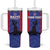 Custom Haiti Football Tumbler With Handle Go Les Grenadiers - Wonder Print Shop