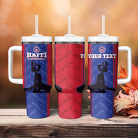 Custom Haiti Football Tumbler With Handle Go Les Grenadiers - Wonder Print Shop