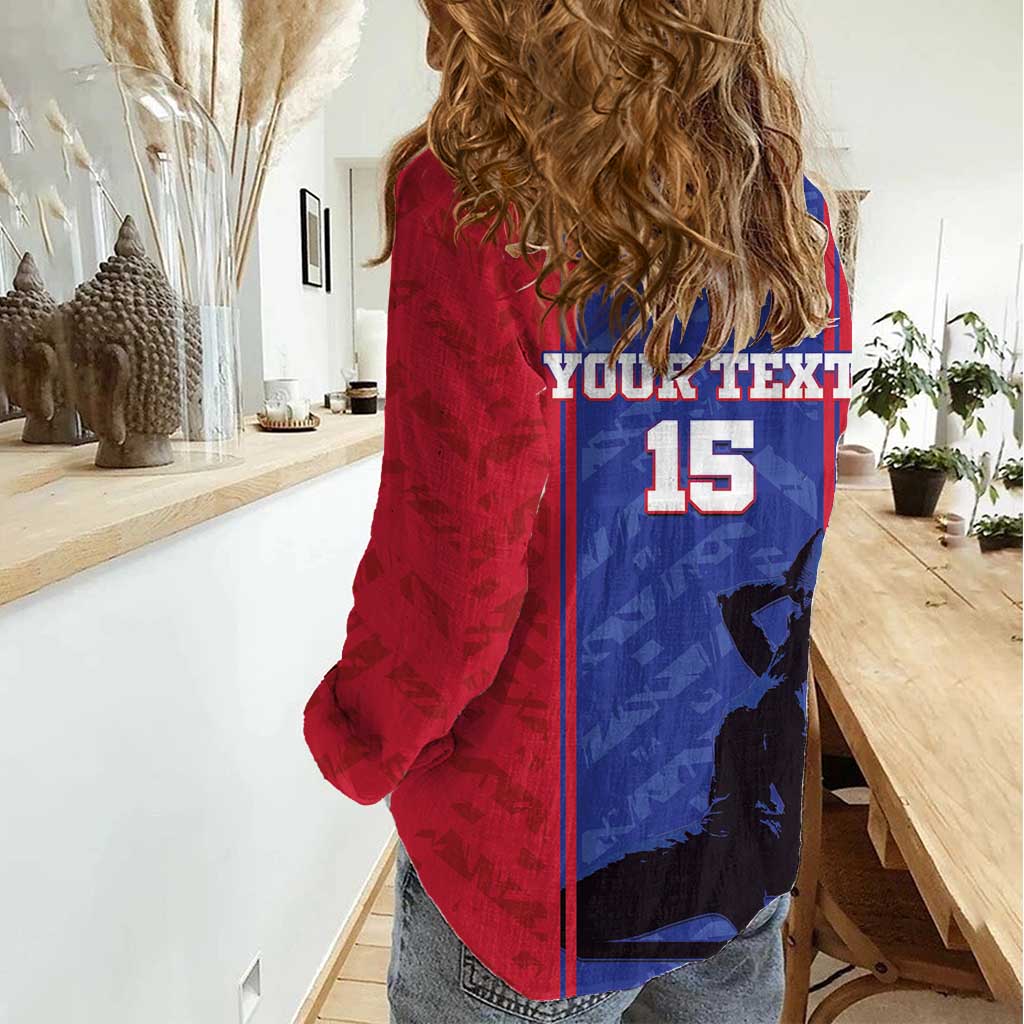 Custom Haiti Football Women Casual Shirt Go Les Grenadiers - Wonder Print Shop