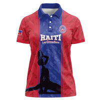 Custom Haiti Football Women Polo Shirt Go Les Grenadiers - Wonder Print Shop