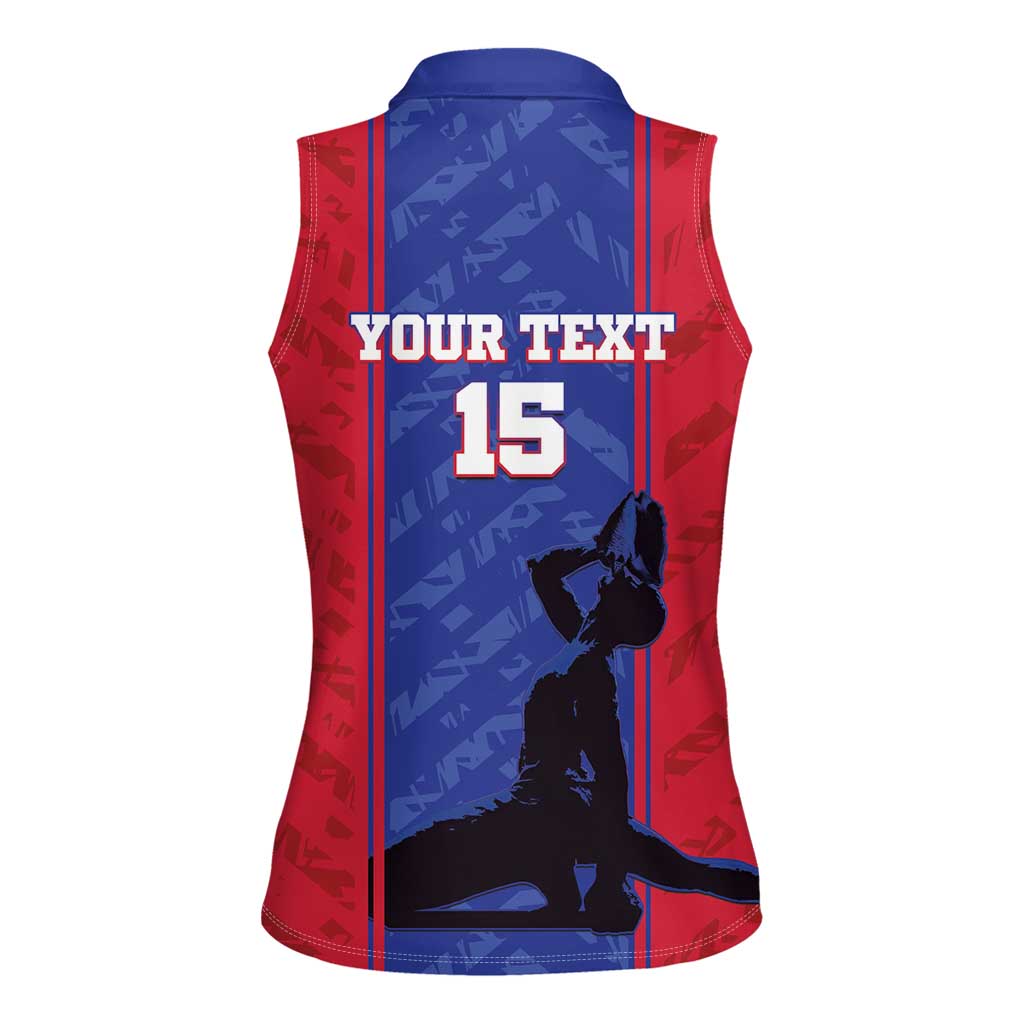 Custom Haiti Football Women Sleeveless Polo Shirt Go Les Grenadiers - Wonder Print Shop