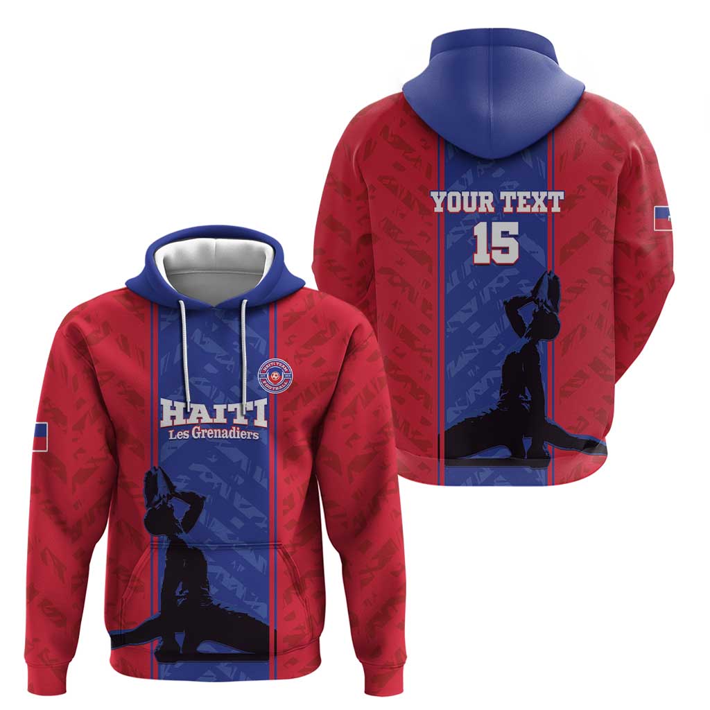 Custom Haiti Football Zip Hoodie Go Les Grenadiers - Wonder Print Shop