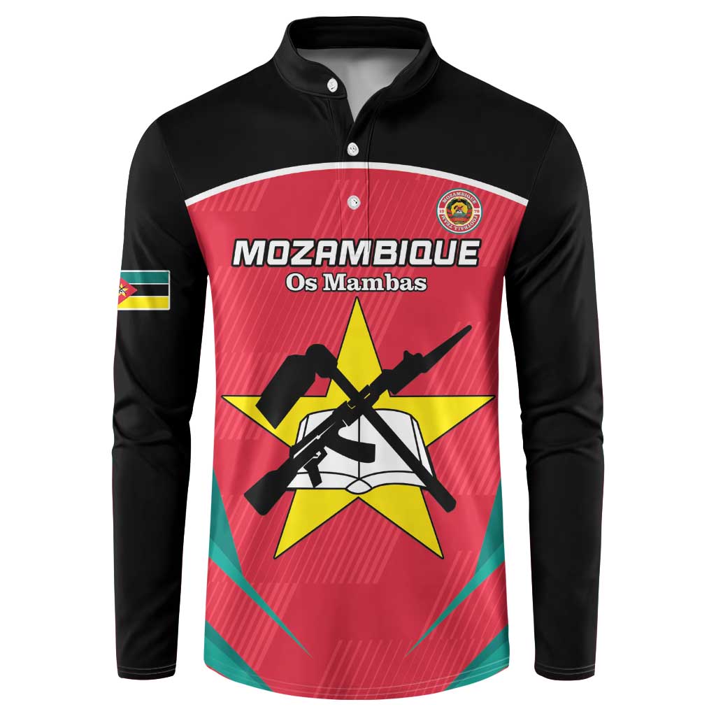 Custom Mozambique Football Button Sweatshirt Go Os Mambas - Wonder Print Shop