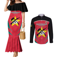 Custom Mozambique Football Couples Matching Mermaid Dress and Long Sleeve Button Shirt Go Os Mambas