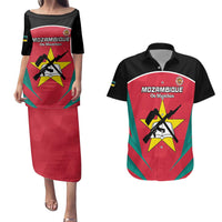 Custom Mozambique Football Couples Matching Puletasi and Hawaiian Shirt Go Os Mambas - Wonder Print Shop