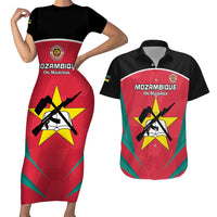 Custom Mozambique Football Couples Matching Short Sleeve Bodycon Dress and Hawaiian Shirt Go Os Mambas - Wonder Print Shop
