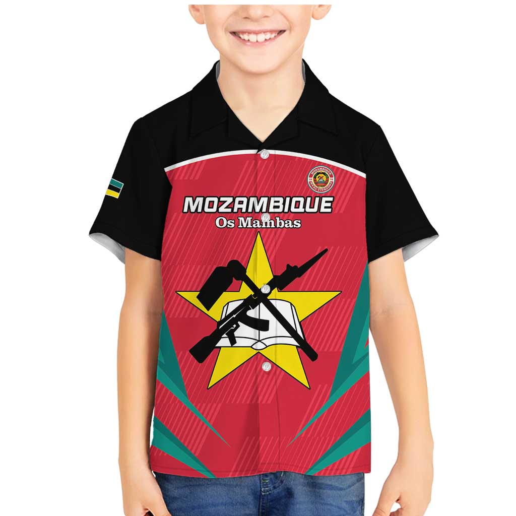 Custom Mozambique Football Family Matching Mermaid Dress and Hawaiian Shirt Go Os Mambas - Wonder Print Shop