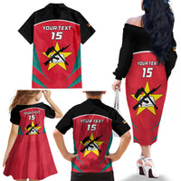 Custom Mozambique Football Family Matching Off The Shoulder Long Sleeve Dress and Hawaiian Shirt Go Os Mambas - Wonder Print Shop