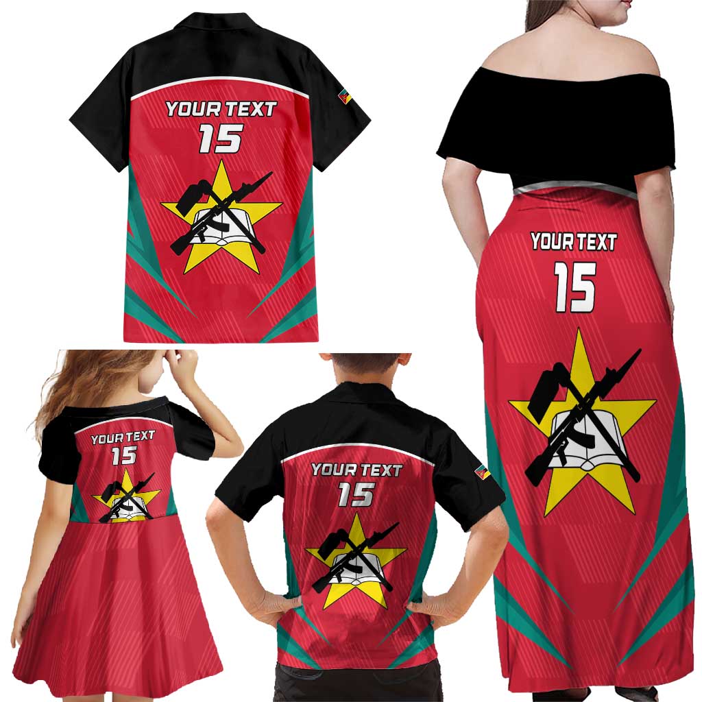 Custom Mozambique Football Family Matching Off Shoulder Maxi Dress and Hawaiian Shirt Go Os Mambas - Wonder Print Shop