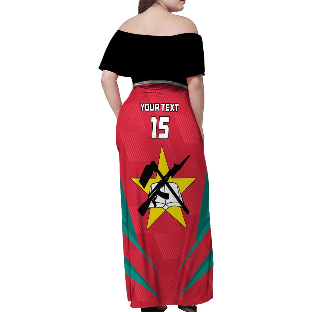Custom Mozambique Football Family Matching Off Shoulder Maxi Dress and Hawaiian Shirt Go Os Mambas - Wonder Print Shop