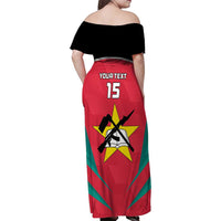 Custom Mozambique Football Family Matching Off Shoulder Maxi Dress and Hawaiian Shirt Go Os Mambas - Wonder Print Shop