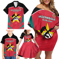 Custom Mozambique Football Family Matching Off Shoulder Short Dress and Hawaiian Shirt Go Os Mambas - Wonder Print Shop