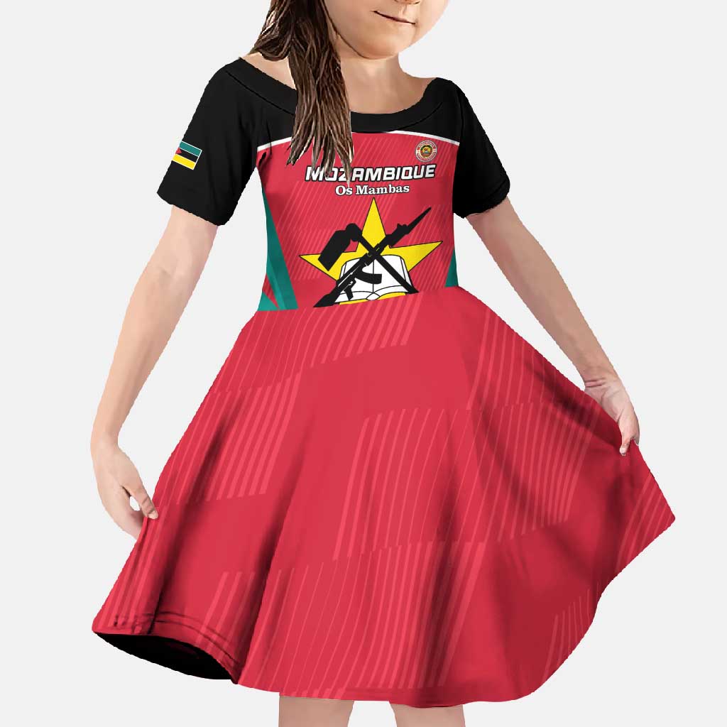 Custom Mozambique Football Family Matching Short Sleeve Bodycon Dress and Hawaiian Shirt Go Os Mambas - Wonder Print Shop