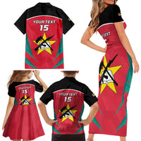 Custom Mozambique Football Family Matching Short Sleeve Bodycon Dress and Hawaiian Shirt Go Os Mambas - Wonder Print Shop