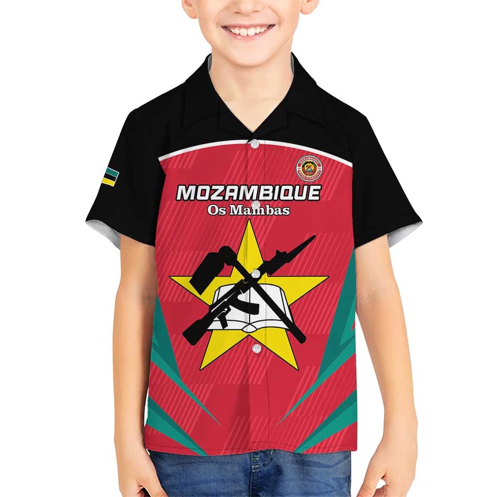 Custom Mozambique Football Family Matching Short Sleeve Bodycon Dress and Hawaiian Shirt Go Os Mambas - Wonder Print Shop