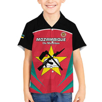 Custom Mozambique Football Family Matching Short Sleeve Bodycon Dress and Hawaiian Shirt Go Os Mambas - Wonder Print Shop