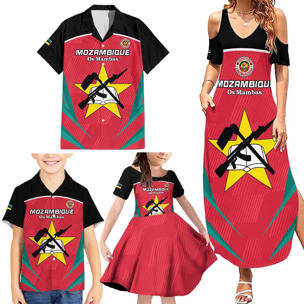 Custom Mozambique Football Family Matching Summer Maxi Dress and Hawaiian Shirt Go Os Mambas - Wonder Print Shop