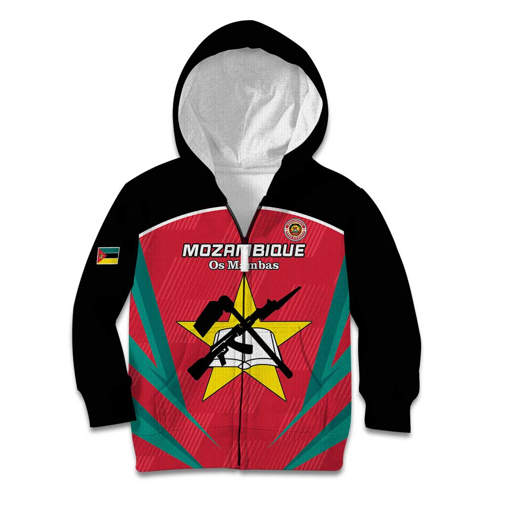 Custom Mozambique Football Kid Hoodie Go Os Mambas - Wonder Print Shop