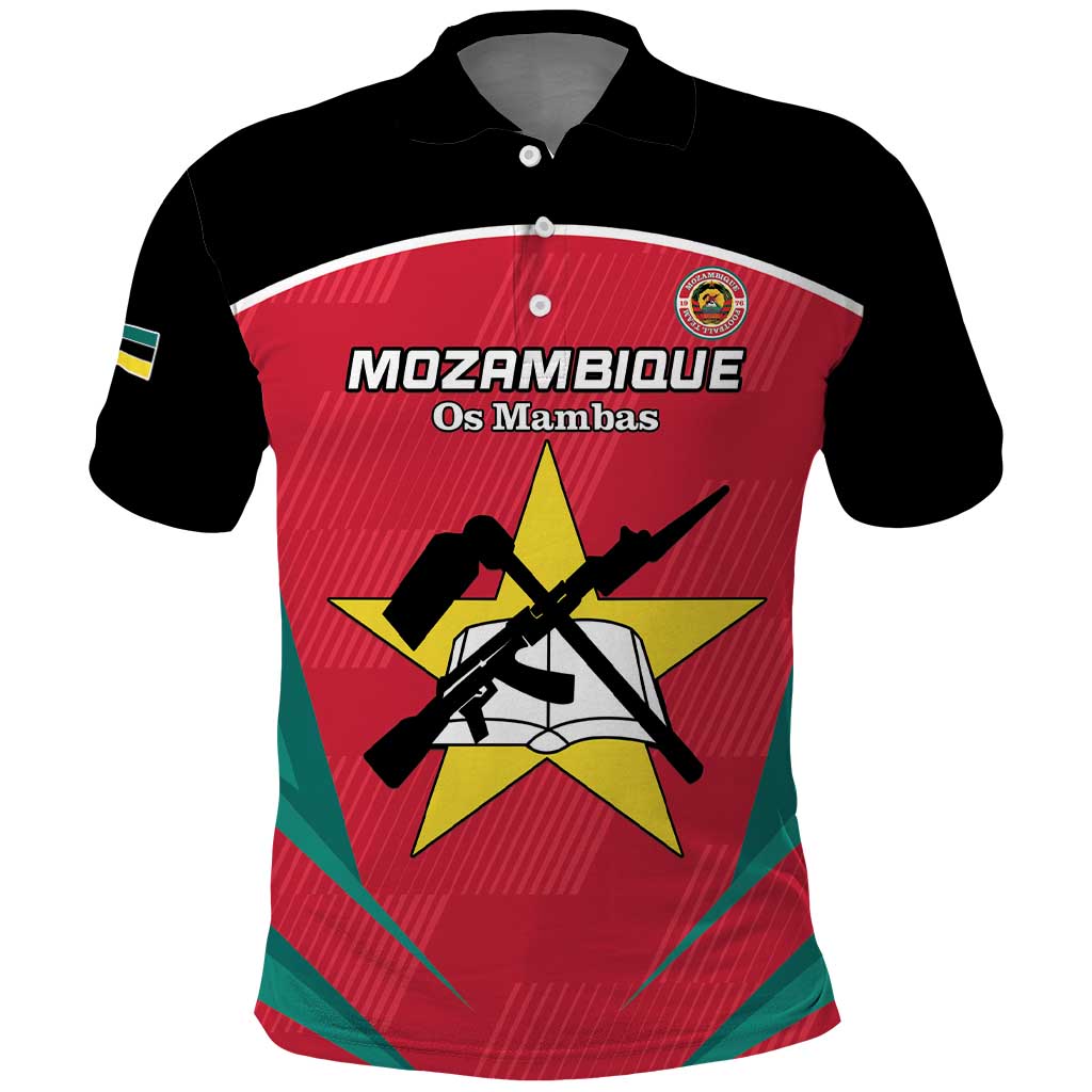 Custom Mozambique Football Polo Shirt Go Os Mambas - Wonder Print Shop